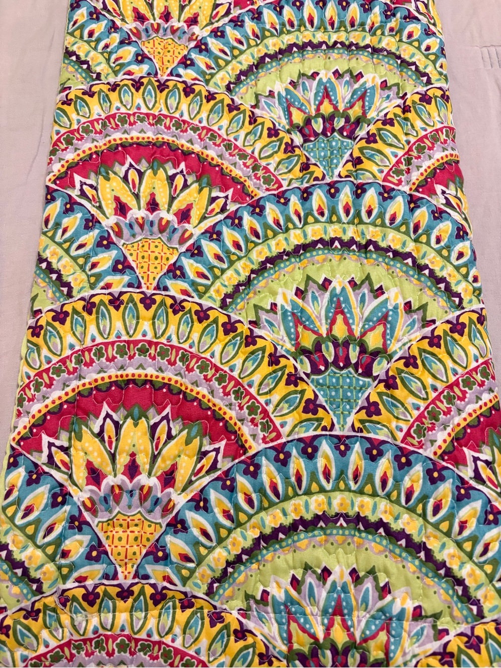 Lavish Home bright Multicolor Fan-Pattern Quilted Throw bedspread and sham twin